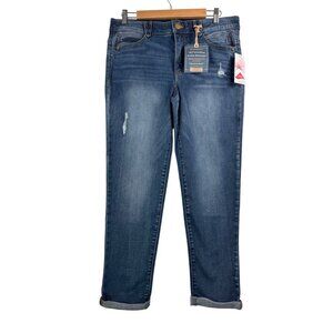 Democracy Ab"solution Mid-Rise Repreve Ankle jeans Skimmer distressed‎ sz 12